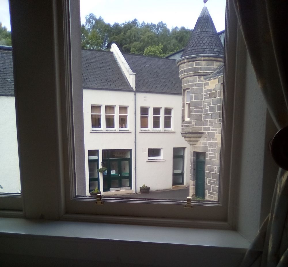 View of Glen Grant Distillery from the work room