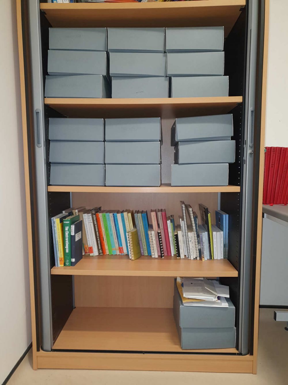 After cataloguing, with boxes from G Ryder & Co